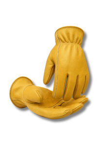 GR-1101 Premium Café Racer Leather Gloves – Sleek Motorcycle Riding Gloves, Modern Retro Biker Gear, Heavy-Duty Genuine Cowhide Motorbike Hand Protection | Golden Yellow Edition