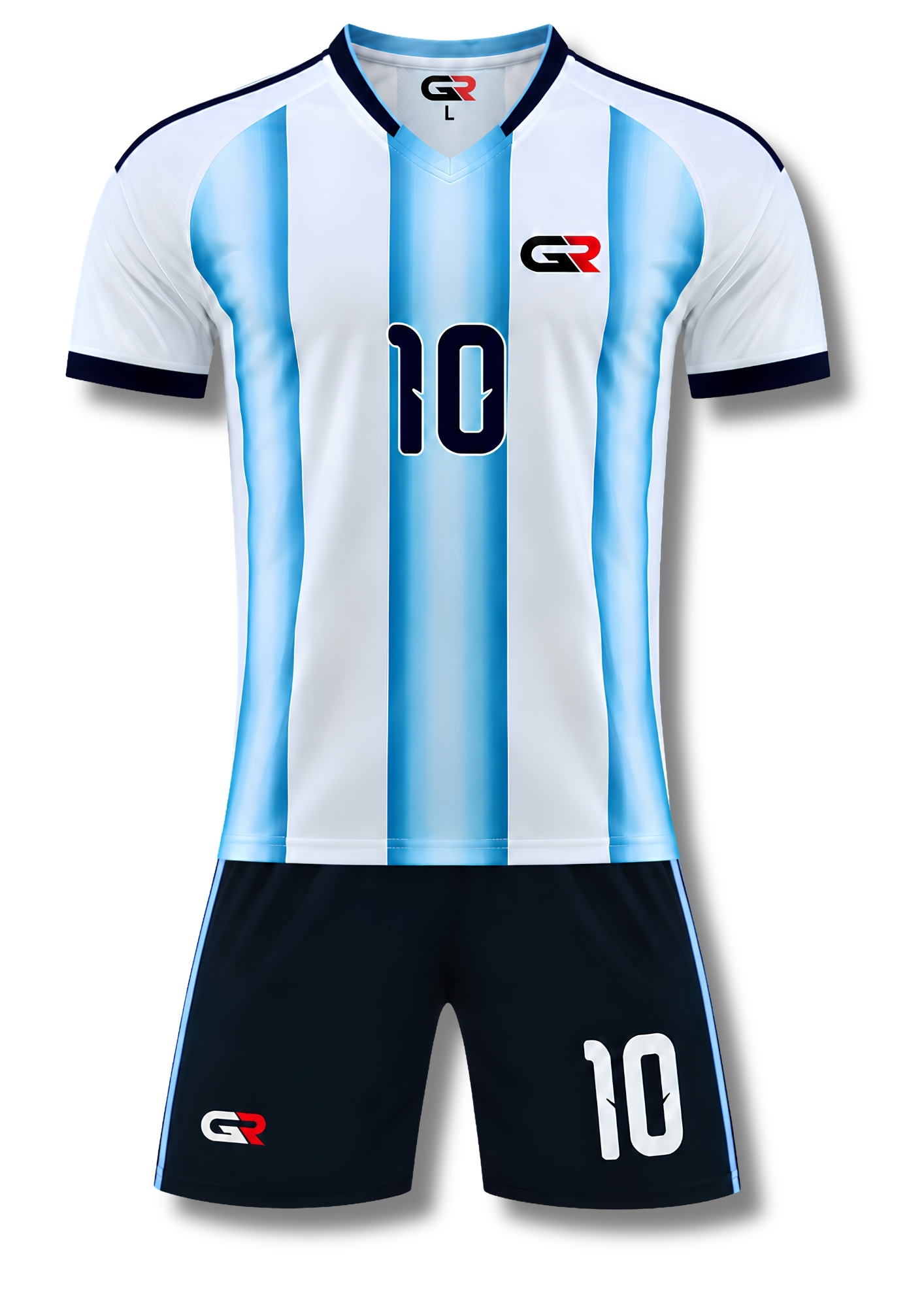 Groove Motorsports GR-3701 Premium Team Kit – Heavy-Duty Sublimated Sportswear Jersey & Shorts Set, Moisture-Wicking Active Training Uniform | Albiceleste Edition