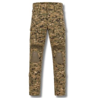 GR-4101 Tactical Airsoft Pants – Digital Woodland Camo Field Pants, Integrated Removable Knee Pads & Articulated Flex Stretch Panels | Mil-Sim Combat Trousers